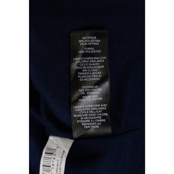 Jessica Howard 10P Dress Tiered Ruffle Sleeves Keyhole Closure Navy - Picture 5 of 6